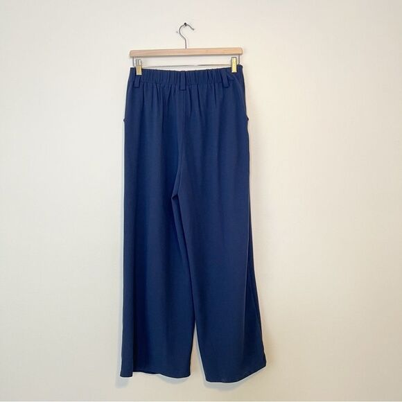 Halara Flex™ High Waisted Pocket Wide Leg Waffle Work Pants NEW Sz MP Dark Blue - Picture 8 of 9